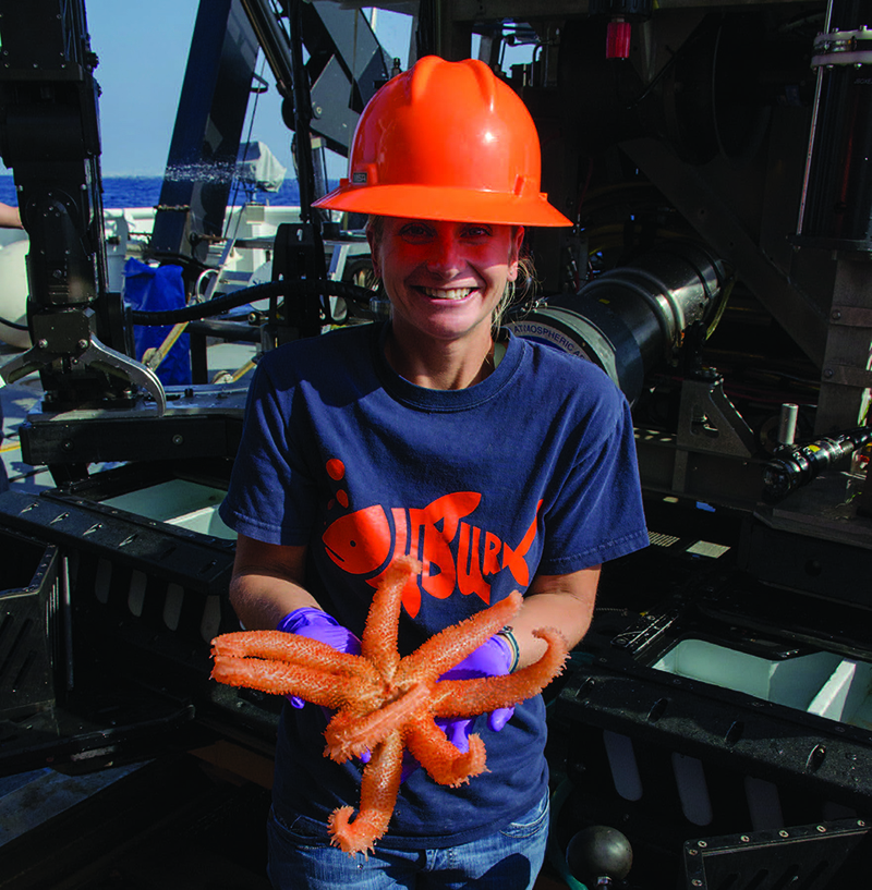 Lauren Jackson manages specimens collected in the Gulf of Mexico